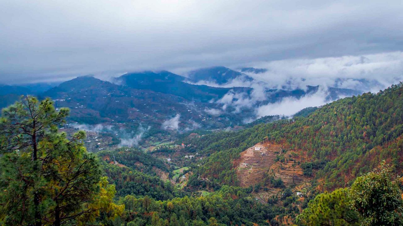 Gun Hill Point in Mussoorie with panoramic Himalayan views