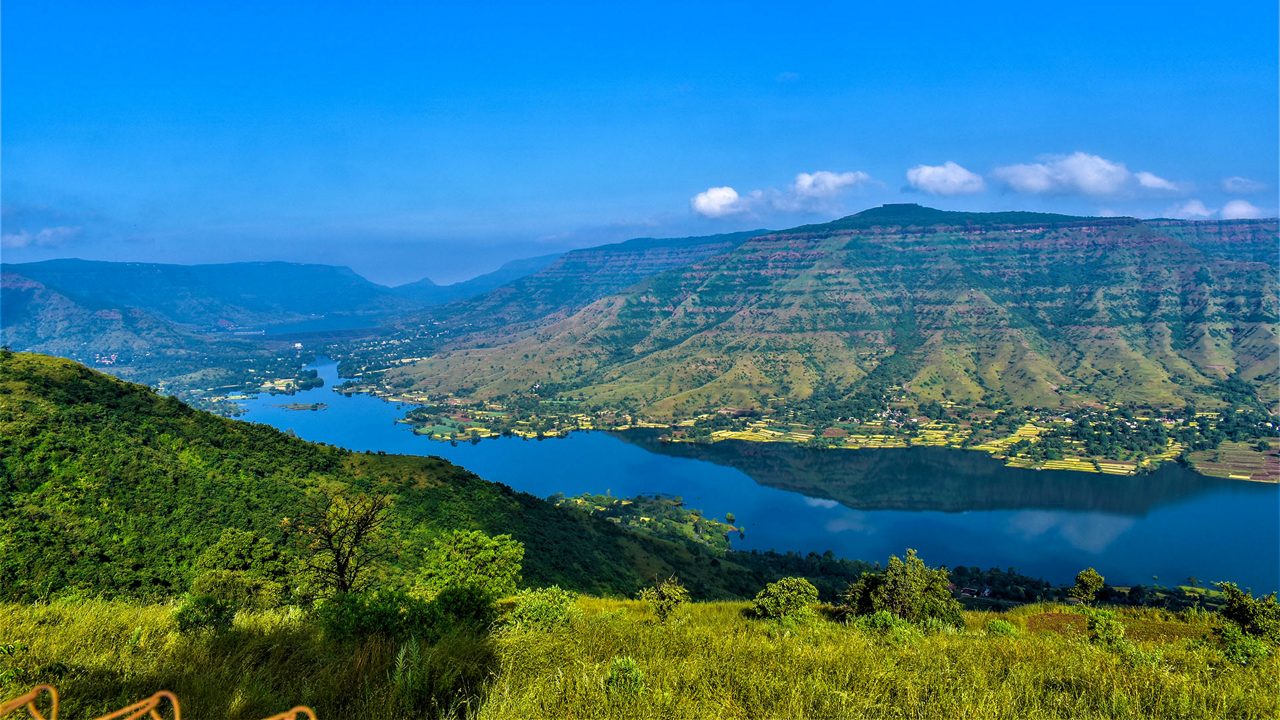 Mahabaleshwar hill station landscape with misty peaks