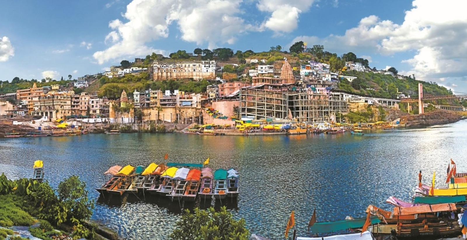 Omkareshwar island temple on the Narmada River in Madhya Pradesh