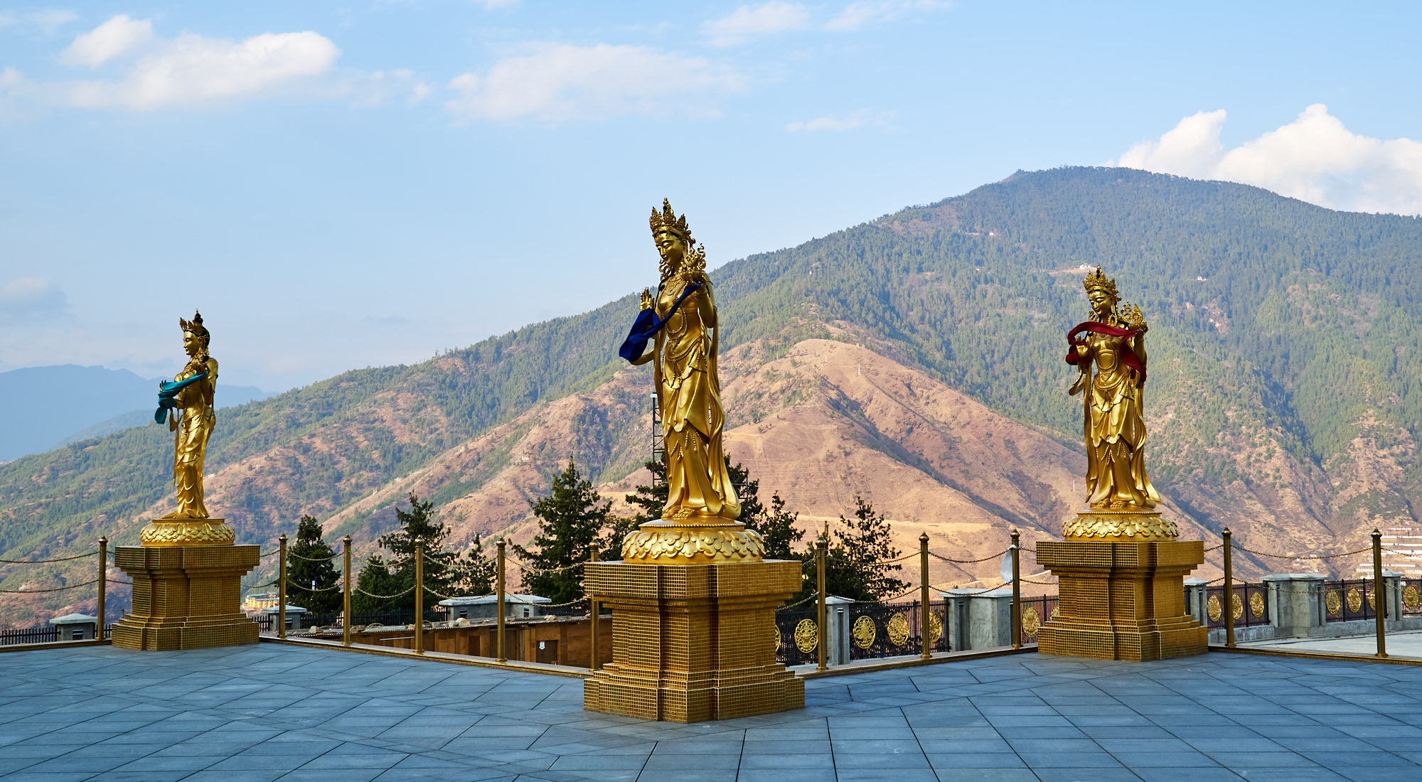 Thimphu, the capital of Bhutan with mountain views