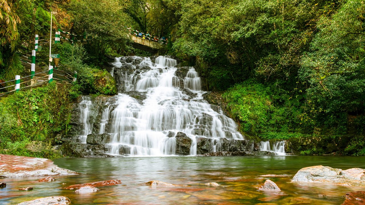 Elephant Falls waterfall in Shillong, Meghalaya