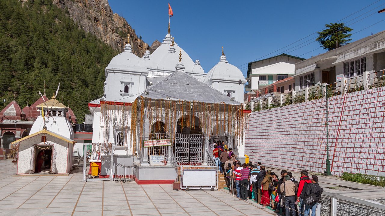 Gangotri Temple at the source of the Ganga River in Uttarakhand
