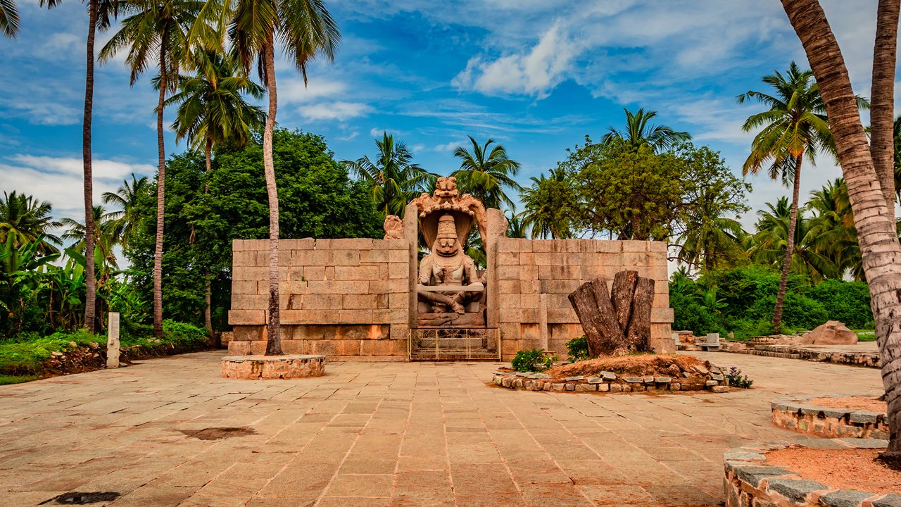 Lakshmi Narasimha statue in Hampi, Karnataka